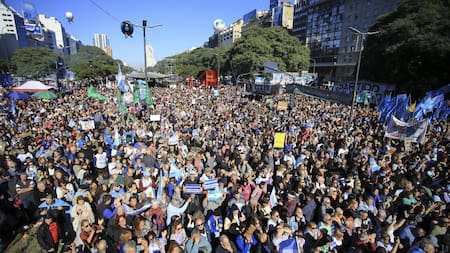 Marcha oposición contra FMI - Obelisco