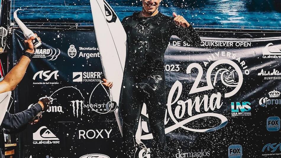 Franco Radziunas, nuevo campeón argentino de surf. Foto: Gentileza Jony Paz.