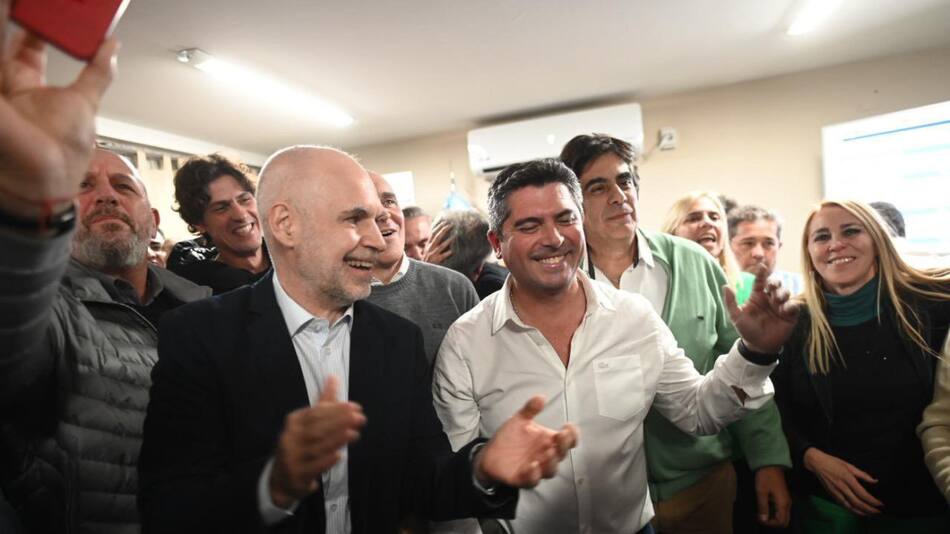Marcelo Orrego y Horacio Rodríguez Larreta, elecciones en San Juan. Foto: NA.