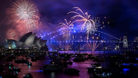 Fuegos artificiales en Sidney, Australia. Foto: EFE.