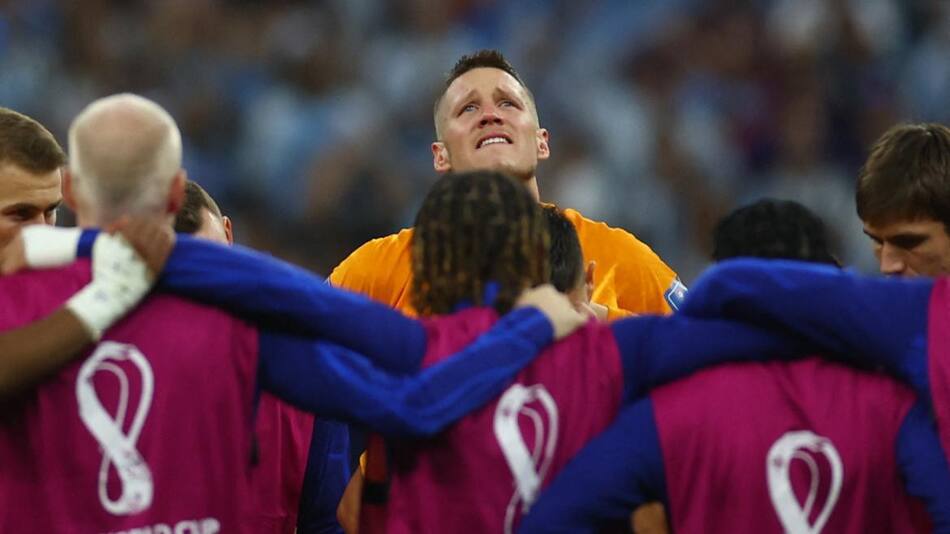 Wout Weghorst, tras la eliminación de Países Bajos ante Argentina. Foto: REUTERS.