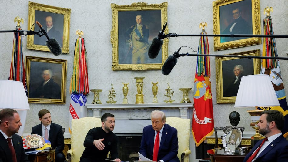 Donald Trump se reunió con Volodimir Zelenski. Foto: Reuters/Brian Snyder