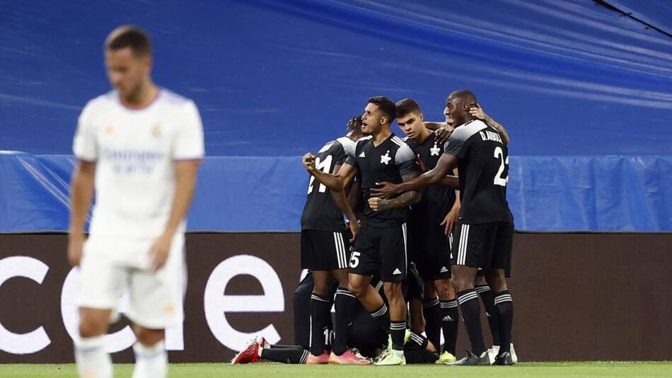 Festejo del Sheriff ante Real Madrid por la Champions League, REUTERS