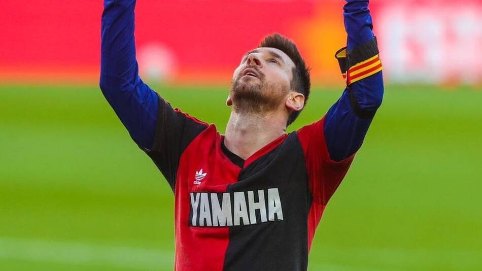 Messi con la camiseta de Newells Old Boys. Foto: Télam