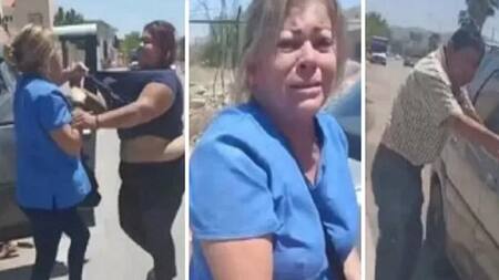 Video viral de escrache a la tía y al padre. Foto: captura video.