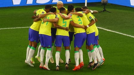 Festejo; Brasil-Corea del Sur; Qatar 2022. Foto: Reuters.