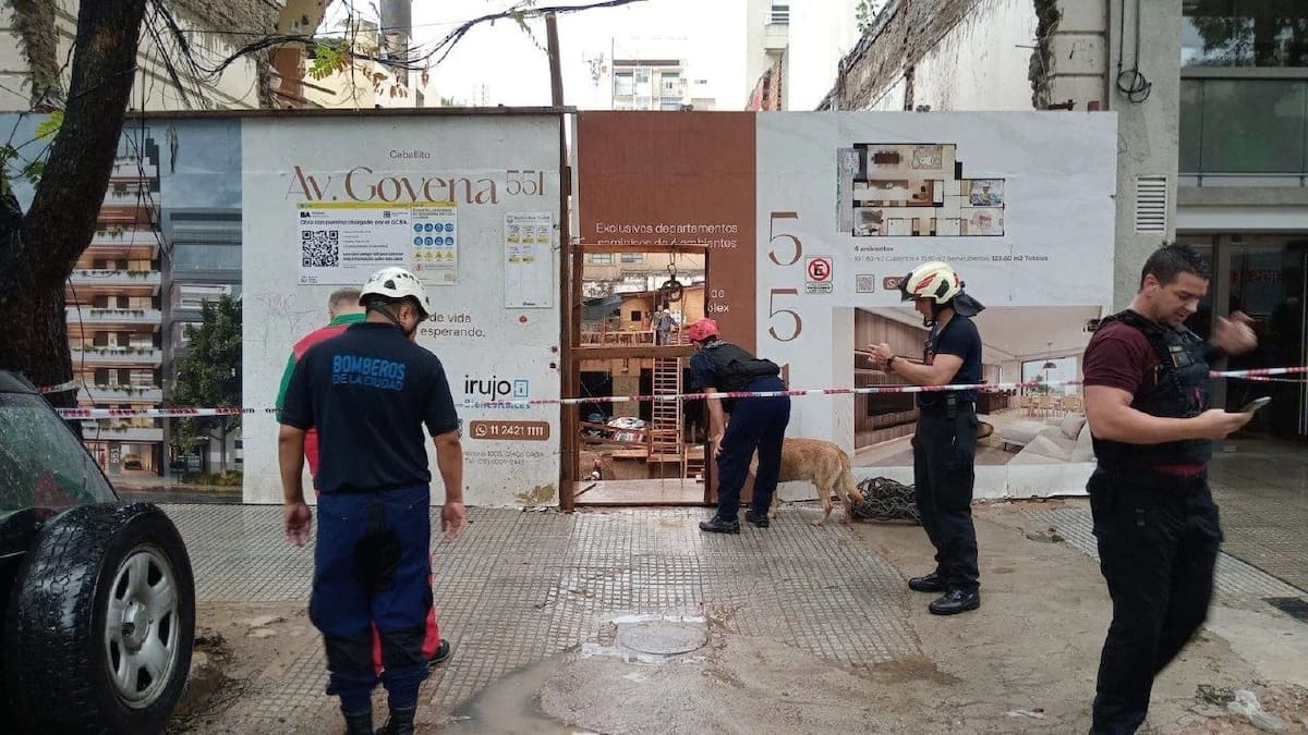 Derrumbe en una obra en Caballito. Foto: NA
