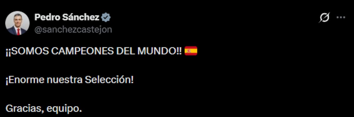 El mensaje de Pedro Sánchez.