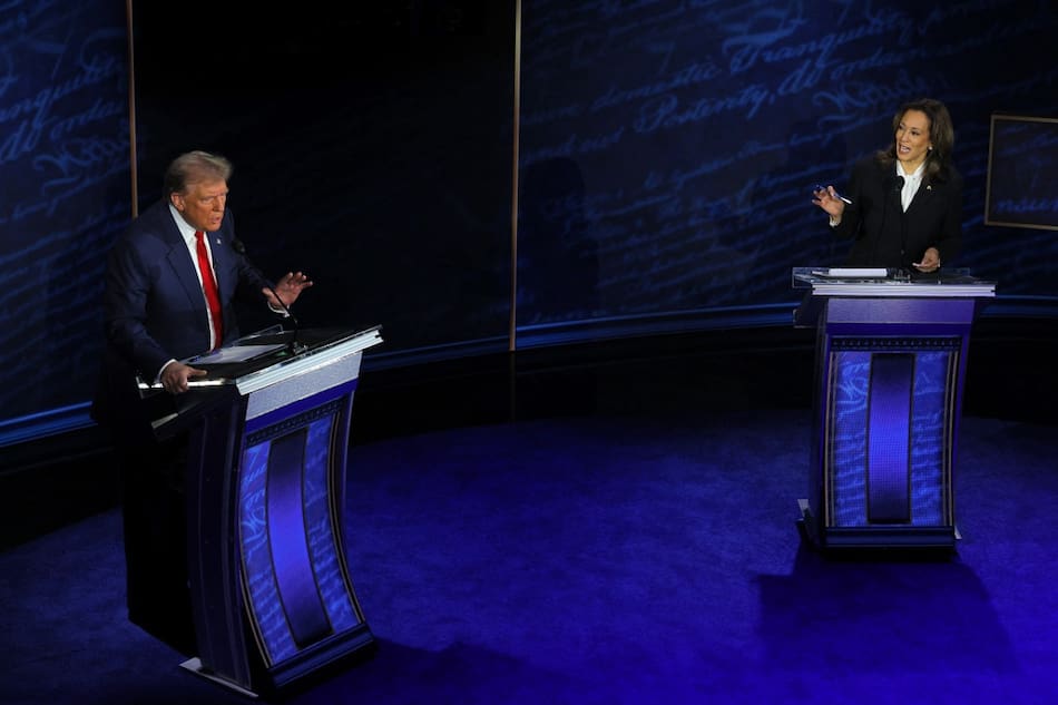 Kamala Harris discrepó con Donald Trump al hablar sobre el aborto. Foto: Reuters.