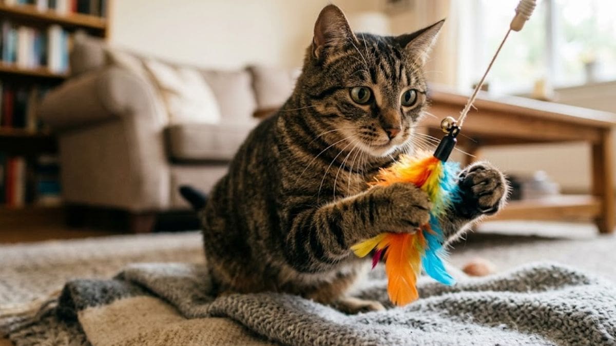 Jugar con tu gato es fundamental para su salud (Foto Gemini)