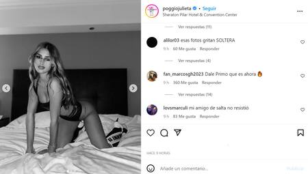 Algunos comentarios en el posteo. Foto: Instagram/poggiojulieta.