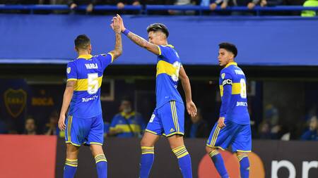 Doblete de Luis Vázquez; Boca Juniors vs. Monagas. Foto: Télam.