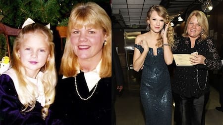 Taylor Swift junto a Andrea, su madre.