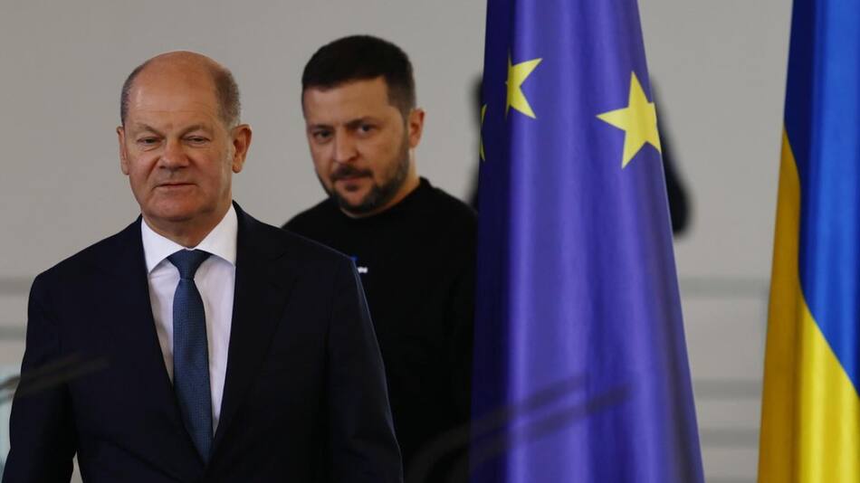 Zelenski y Scholz. Foto: EFE