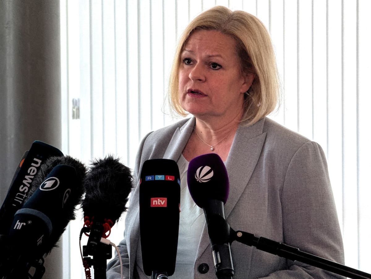 Ministra del Interior de Alemania, Nancy Faeser. Foto: REUTERS/Maximilian Schwarz.