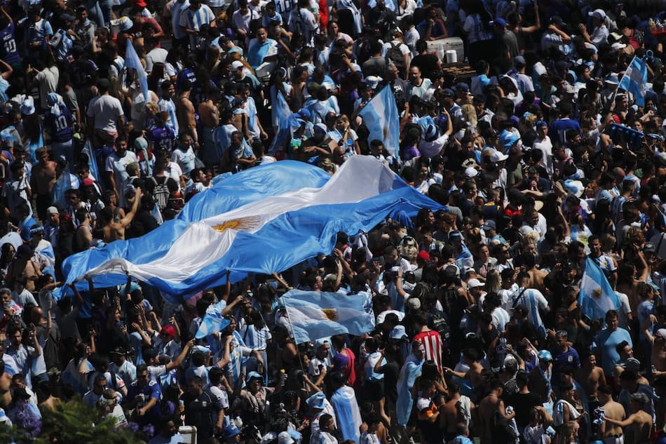 Festejos en el Obelisco. Foto: Reuters.