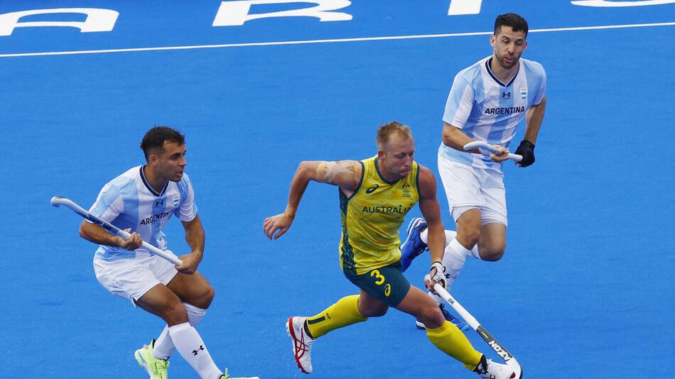 Los Leones ante Australia en los Juegos Olímpicos París 2024. Foto: REUTERS.