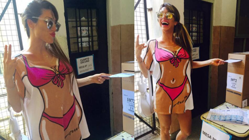 Vicky Xipolitakis votando