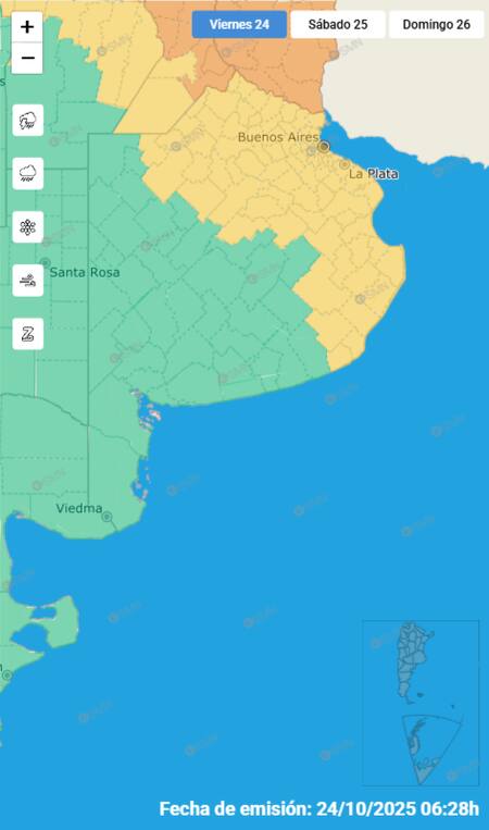 Alerta amarilla por lluvias sobre Buenos Aires.