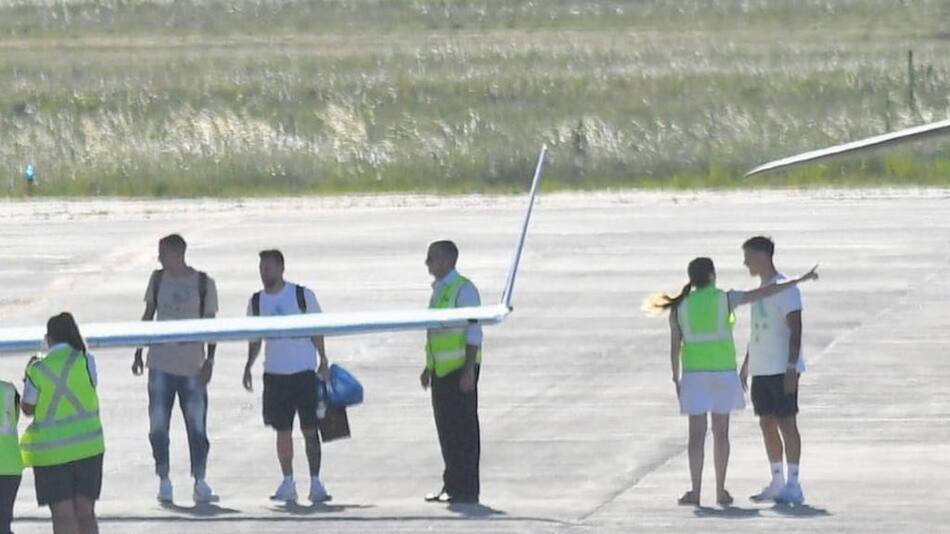 Messi y Di María en Rosario. Foto: Twitter @AlbicelesteTalk