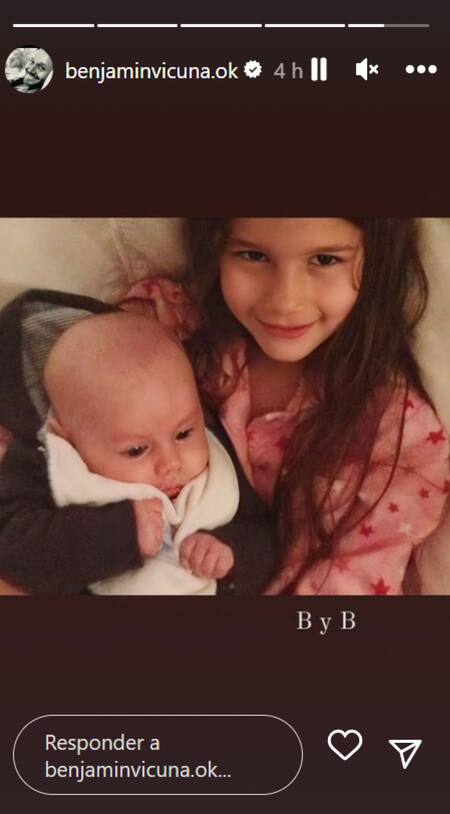 La tierna foto de Blanquita y Beltrán que compartió Vicuña. Foto: Instagram.
