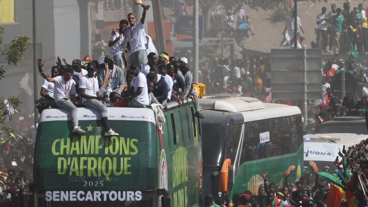 Festejos en Senegal por la Copa África 2025.
