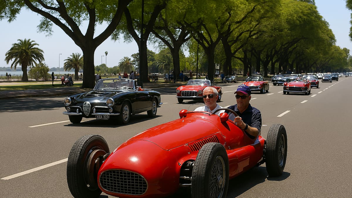 Carrera de autos clásicos en Palermo