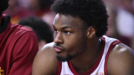 Bronny James, hijo de la estrella de Los Angeles Lakers, LeBron James. Foto: Reuters.