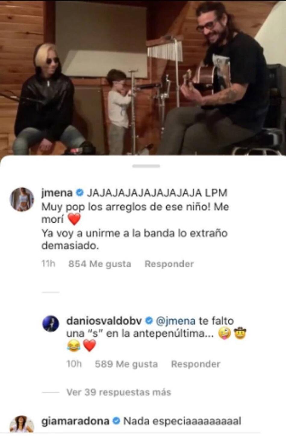 Posteo de Osvaldo en Instagram