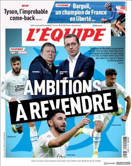 Tapas de diarios, L Equipe, miércoles 20 de mayo de 2020