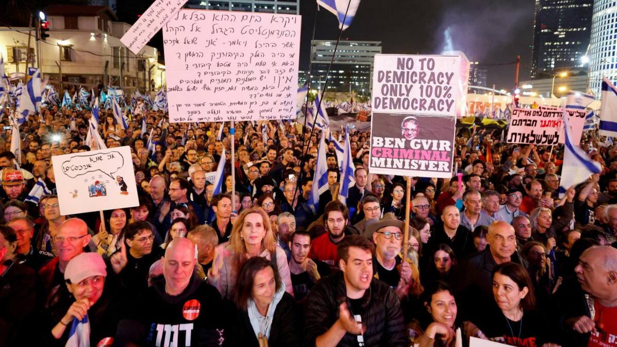 Protestas contra la reforma judicial en Israel. Foto: Reuters.