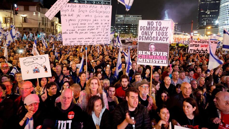 Protestas contra la reforma judicial en Israel. Foto: Reuters.