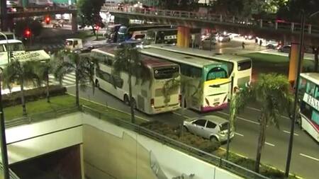 Protesta de choferes de larga distancia en 9 de Julio, captura Canal 26