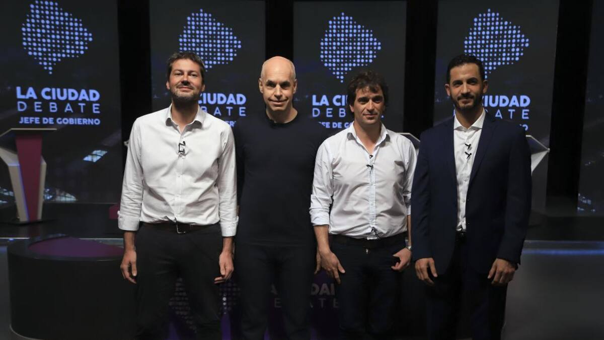 Matías Lammens, Horacio Rodríguez Larreta, Gabriel Solano y Matías Tombolini, Debate elecciones 2019, NA