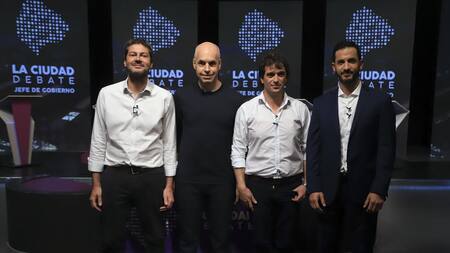 Matías Lammens, Horacio Rodríguez Larreta, Gabriel Solano y Matías Tombolini, Debate elecciones 2019, NA