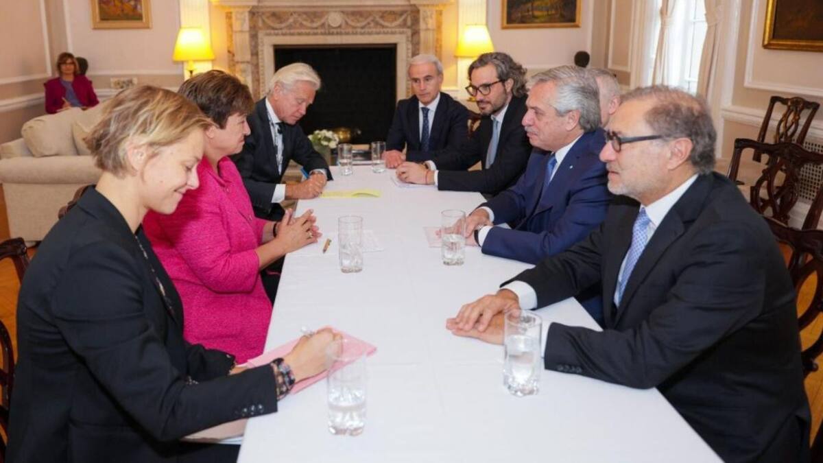 Kristalina Georgieva y Alberto Fernández en Nueva York. Foto: Presidencia.