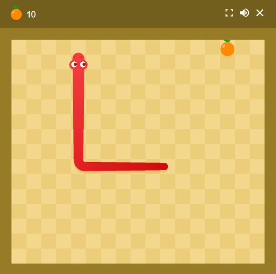 El Juego de la Viborita en el doodle de Google. Foto: Captura.