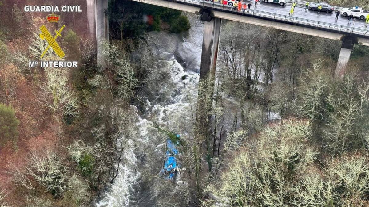 Accidente de micro en Galicia. Foto: Reuters