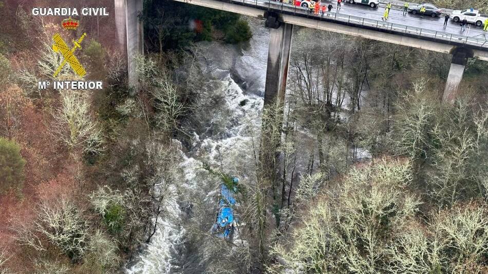 Accidente de micro en Galicia. Foto: Reuters