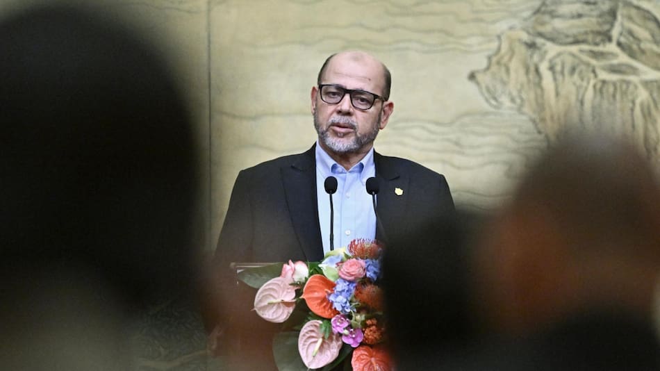 Representante del grupo Hamás en acuerdo entre facciones palestinas. Foto: EFE.
