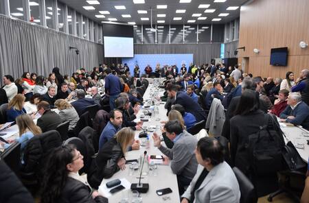 INAS BAIRES, JUNIO 25: Inicio del plenario de comisiones de la Cámara de Diputados que trata el proyecto de ley de Bases. Foto NA