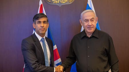 Rishi Sunak y Benjamin Netanyahu. Foto: EFE.