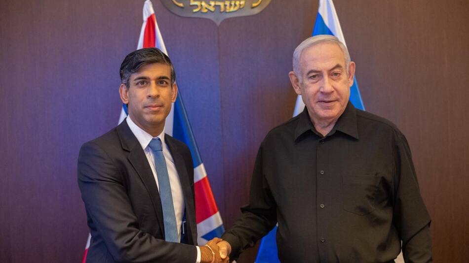 Rishi Sunak y Benjamin Netanyahu. Foto: EFE.