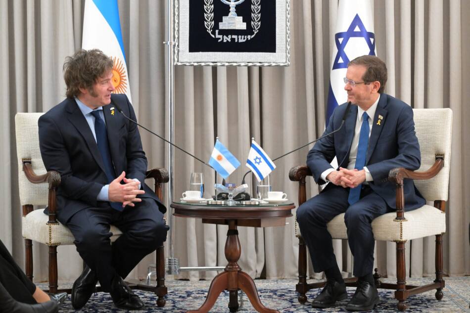 Javier Milei y el presidente israelí, Isaac Isaac Herzog. Foto: Gobierno argentino