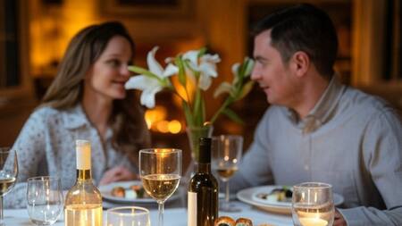 San Valentin, cena, pareja, amor. Fuente: Grok