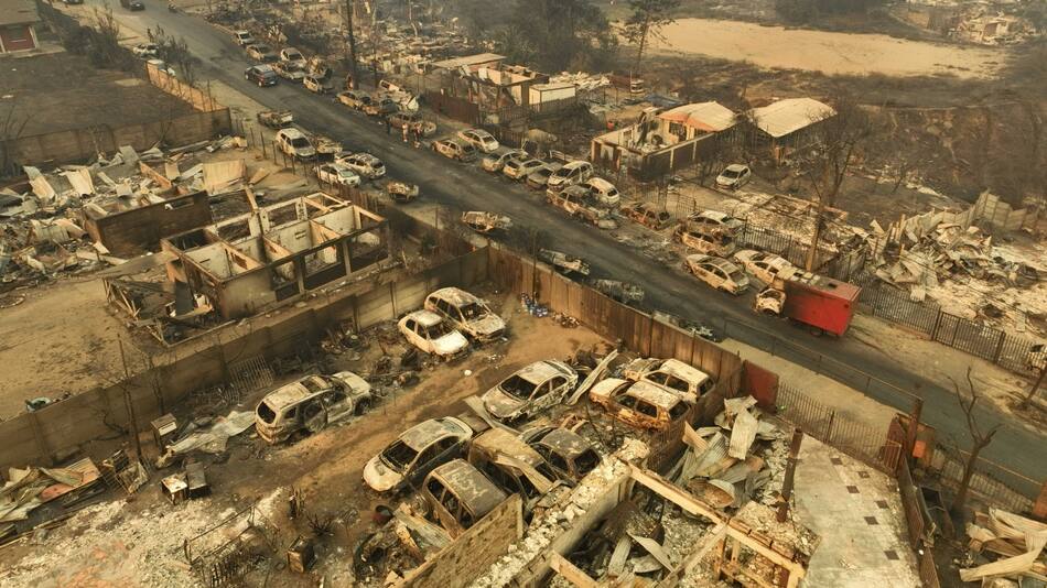 Incendios forestales en Chile. Foto: Télam