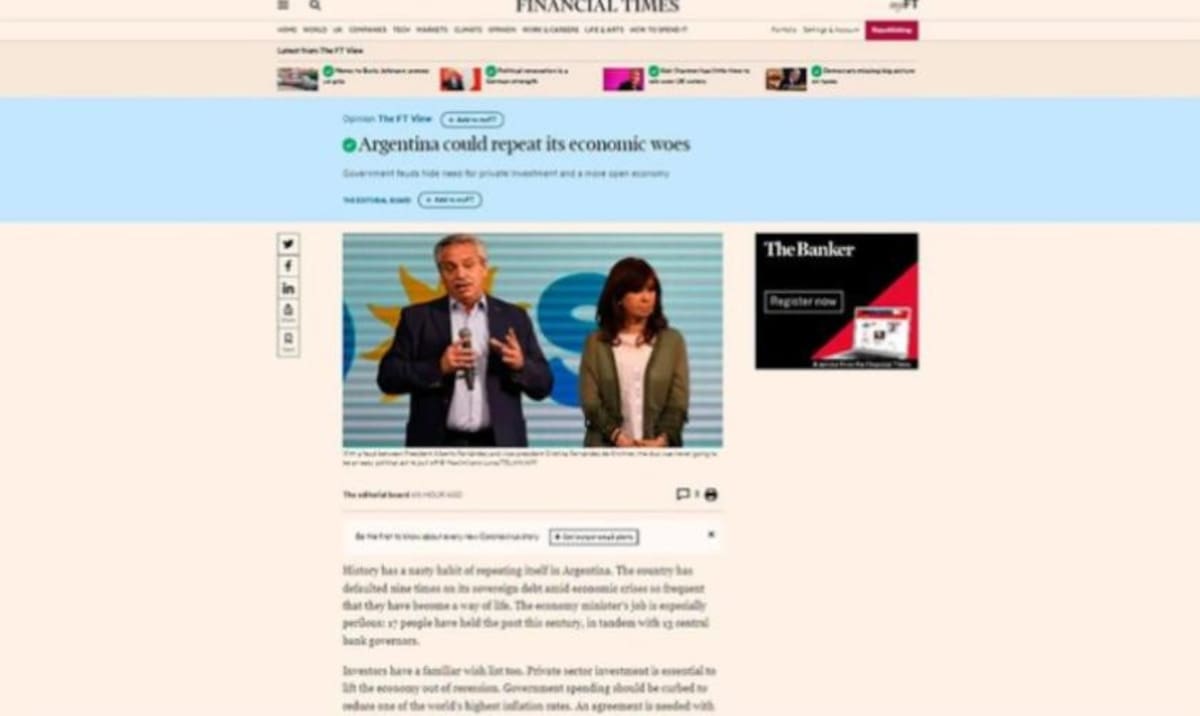 Nota del Financial Times sobre Argentina, NA