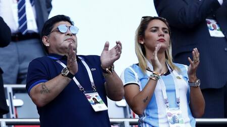 Rocío Oliva y Diego Maradona, foto NA