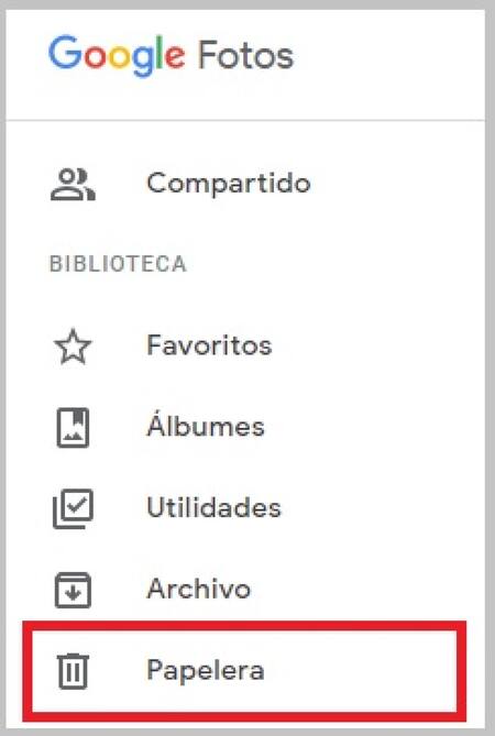 Papelera de Google. Fuente: Google