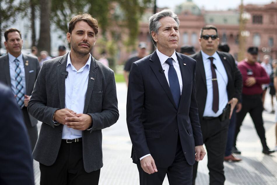 Antony Blinken en Argentina. Foto: Télam.